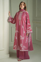 CROSS STITCH-3PC EMBROIDERED DHANAK SHIRT WITH EMBROIDERED SHAWL AND TROUSER - RB11231