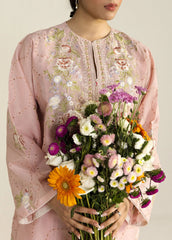 ZARA SHAHJAHAN -3PC EMBROIDERED DHANAK SHIRT WITH PRINTED SHAWL AND TROUSER - RB11237