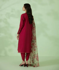SAPPHIRE - 3PC DHANAK EMBROIDERED SHIRT WITH PRINTED ORGANZA DUPATTA & TROUSER - RB11240
