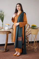 AISLING - 3PC DHANAK EMBROIDERED SHIRT WITH DHANAK EMBROIDERED DUAPATTA AND TROUSER- RB11241