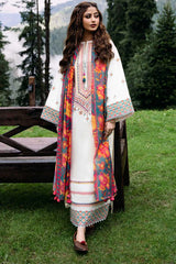 SAPPHIRE - 3PC DHANAK EMBROIDERED SHIRT WITH PRINTED SHAWL AND TROUSER - RB11248