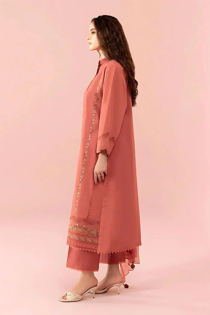 SAPPHIRE - 3PC DHANAK EMBROIDERED SHIRT WITH CHIFFON EMBROIDERED DUPATTA AND TROUSER - RB11251
