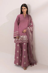 SAPPHIRE - 3PC DHANAK EMBROIDERED SHIRT WITH ORGANZA PRINTED DUPATTA AND EMBROIDERED TROUSER - RB11253