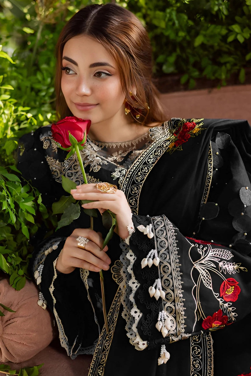 ZAMEEN EMAAN -3PC EMBROIDERED DHANAK SHIRT WITH EMBROIDERED SHAWL AND TROUSER - 11259