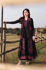 AZURE -3PC EMBROIDERED DHANAK SHIRT WITH DHANAK EMBROIDERED SHAWL AND TROUSER - RB11260