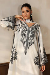 BAROQUE- 3PC EMBROIDERED DHANAK SHIRT WITH PRINTED SHAWL AND TROUSER - RB11226