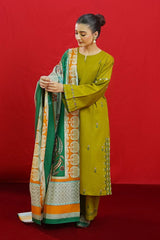 URGE - 3PC LAWN EMBROIDERED SHIRT WITH PRINTED DUPATTA AND TROUSER- RB11123