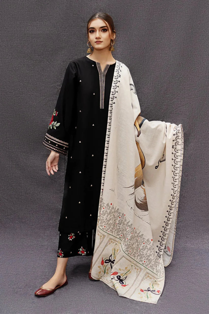 URGE - 3PC LAWN EMBROIDERED SHIRT WITH PRINTED DUPATTA AND TROUSER- RB11128