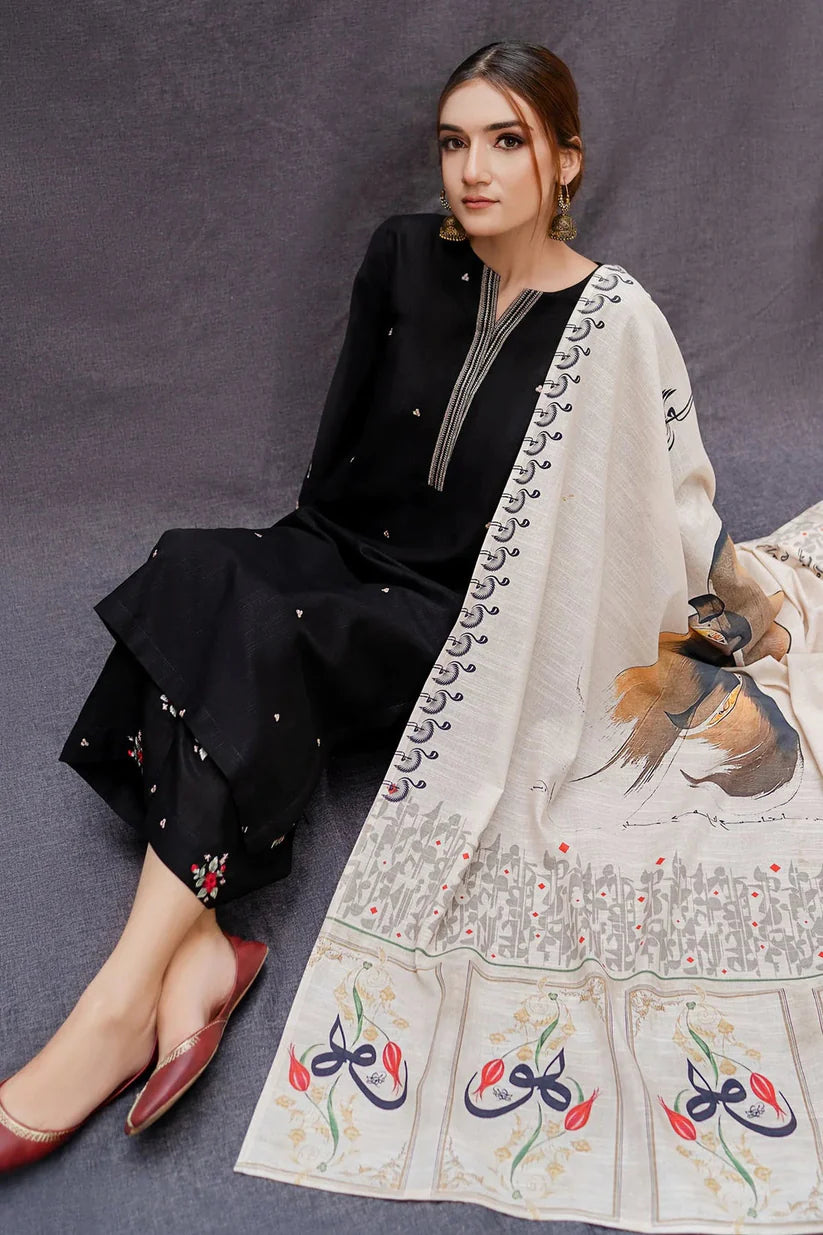 URGE - 3PC LAWN EMBROIDERED SHIRT WITH PRINTED DUPATTA AND TROUSER- RB11128