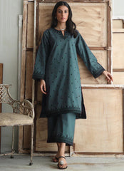 BAKHIYA - 2PC KHAADAR EMBROIDERED SHIRT WITH KHADDAR TROUSER - RB11099