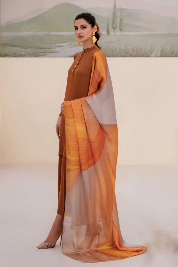 NATASHA KAMAL - 3PC DYED LAWN SHIRT WITH CHIFFON DUPATA AND TROUSER - RB11158