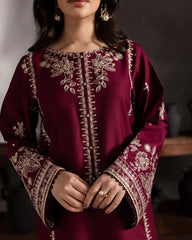 BATIK - 2PC EMBROIDERED SHIRT WITH EMBROIDERED PATCHES AND TROUSER - RB11161