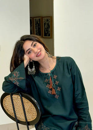 BATIK - 2PC EMBROIDERED SHIRT WITH EMBROIDERED PATCHES AND TROUSER - RB11164