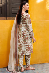 BAROQUE- 3PC PRINTED SHIRT WITH PATCHES AND CHIFFON DUPATA AND TROUSER - RB11165