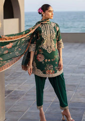 ZAINAB CHOTTANI - 3PC PRINTED SHIRT WITH PATCHES AND CHIFFON DUPATA AND TROUSER - RB11173