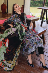 MARIA B - 3PC PRINTED SHIRT WITH PATCHES AND CHIFFON DUPATA AND TROUSER - RB11174