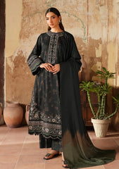 IZNIK - 3PC PRINTED SHIRT WITH PATCHES AND CHIFFON DUPATA AND TROUSER - RB11176