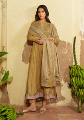 IZNIK - 3PC PRINTED SHIRT WITH PATCHES AND CHIFFON DUPATA AND TROUSER - RB11175