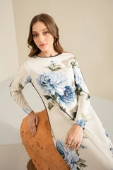 LULUSAR - 3PC PRINTED SHIRT WITH PATCHES AND CHIFFON DUPATA AND TROUSER - RB11179