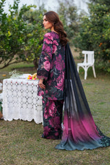 IZNIK - 3PC PRINTED SHIRT WITH PATCHES AND CHIFFON DUPATA AND TROUSER - RB11181