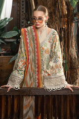 MARIA B - 3PC PRINTED SHIRT WITH PATCHES AND CHIFFON DUPATA AND TROUSER - RB11182