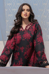 BAROQUE - 3PC PRINTED SHIRT WITH PATCHES AND CHIFFON DUPATA AND TROUSER - RB11183