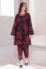 BAROQUE - 3PC PRINTED SHIRT WITH PATCHES AND CHIFFON DUPATA AND TROUSER - RB11183