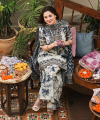 SAPPHIRE - 3PC PRINTED SHIRT WITH PATCHES AND CHIFFON DUPATA AND TROUSER - RB11184