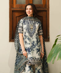 SAPPHIRE - 3PC PRINTED SHIRT WITH PATCHES AND CHIFFON DUPATA AND TROUSER - RB11184