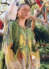 MARIA B - 3PC PRINTED SHIRT WITH PATCHES AND CHIFFON DUPATA AND TROUSER - RB11185