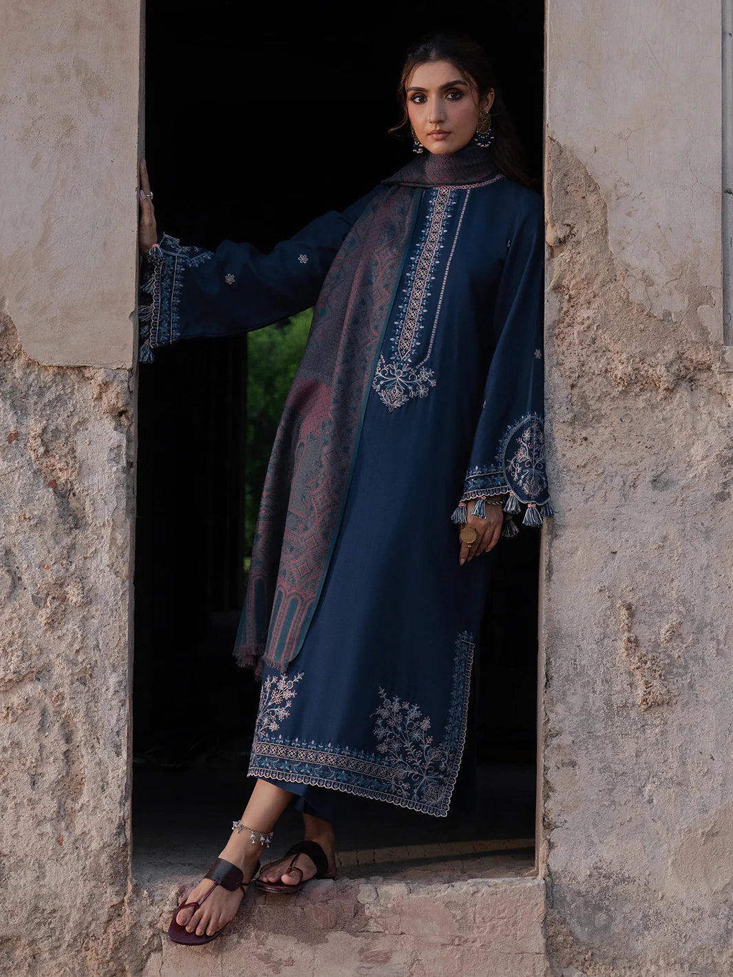 IZEL - 3PC EMBROIDERED SHIRT WITH EMBROIDERED DUPATA AND TROUSER - RB11188