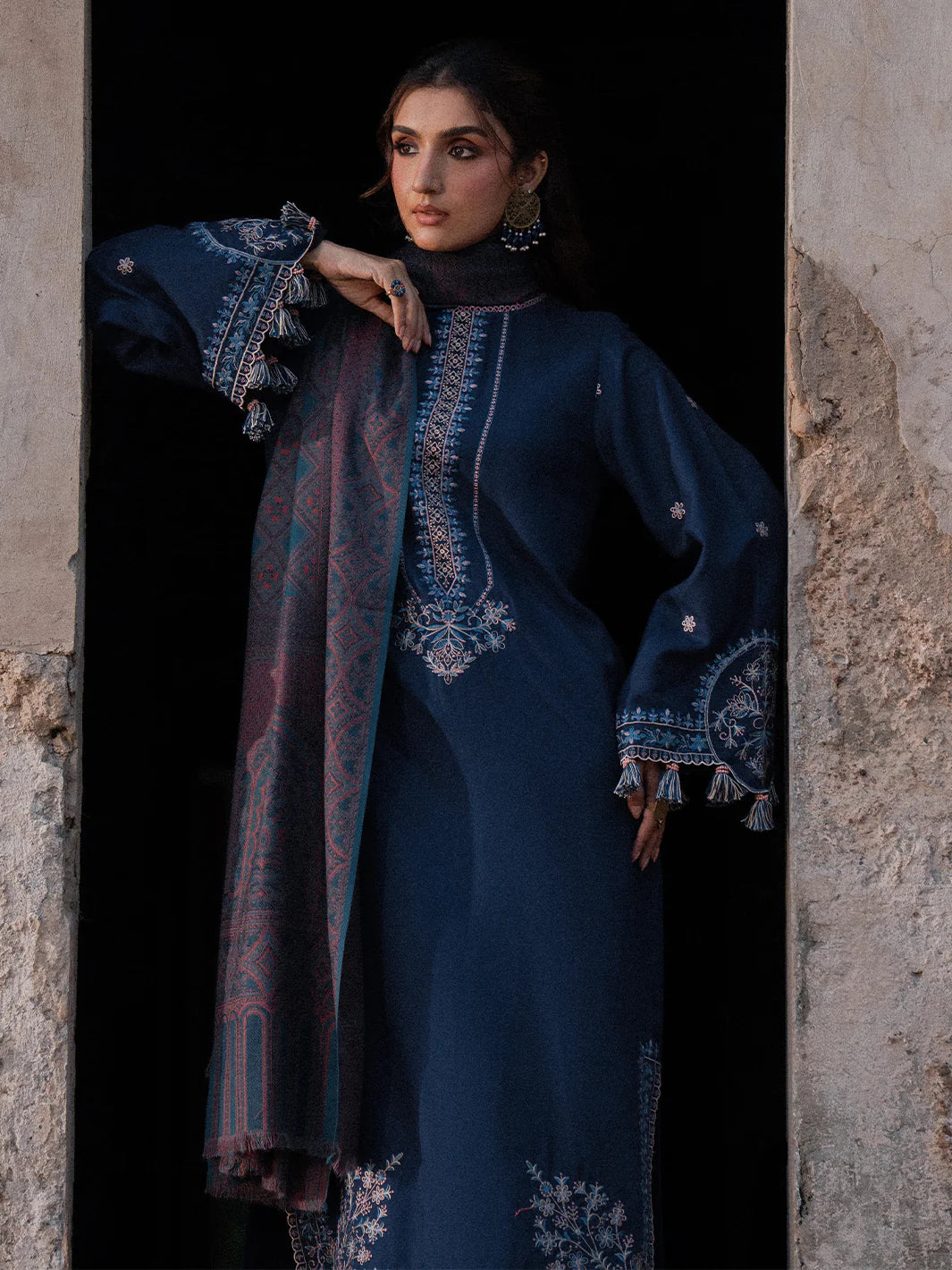 IZEL - 3PC EMBROIDERED SHIRT WITH EMBROIDERED DUPATA AND TROUSER - RB11188
