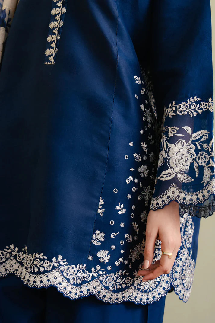 ZARA SHAHJAHAN - 3PC EMBROIDERED SHIRT WITH EMBROIDERED DUPATA AND TROUSER - RB11190
