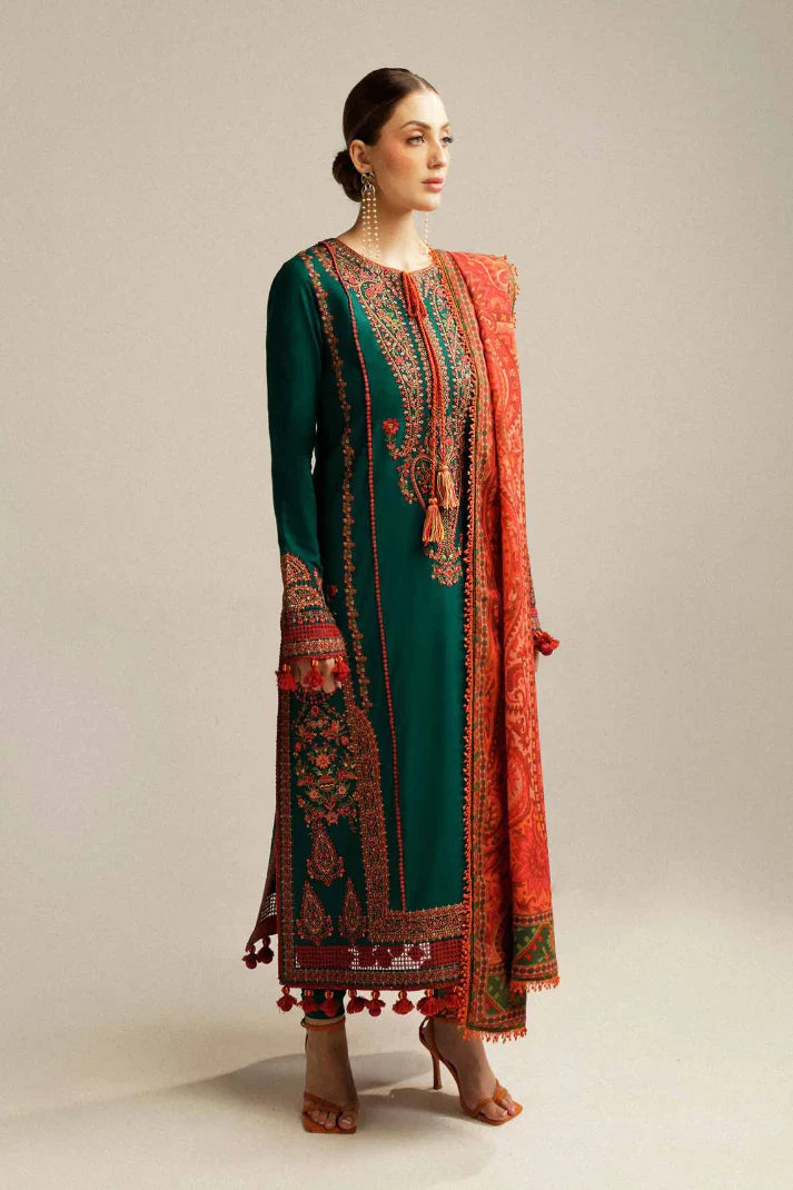 MARJAAN - 3PC EMBROIDERED SHIRT WITH EMBROIDERED DUPATA AND TROUSER - RB11191