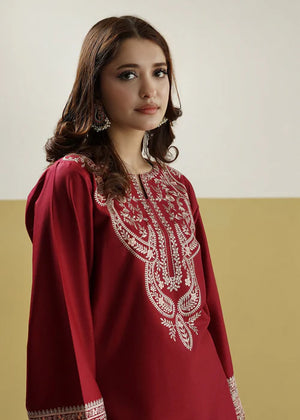 URGE - 2PC EMBROIDERED SHIRT WITH EMBROIDERED SLEEVES AND TROUSER - RB11162