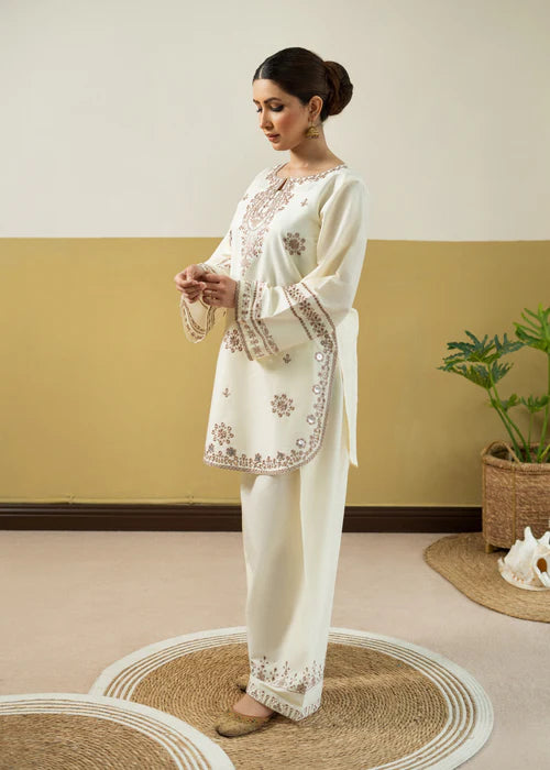 URGE - 2PC EMBROIDERED SHIRT WITH EMBROIDERED PATCHES AND TROUSER - RB11163