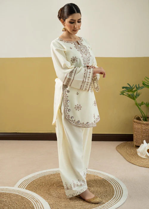 URGE - 2PC EMBROIDERED SHIRT WITH EMBROIDERED PATCHES AND TROUSER - RB11163