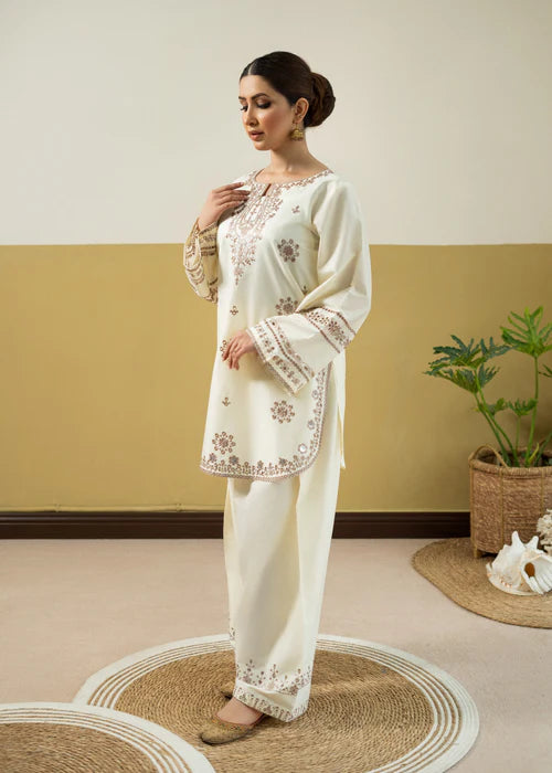 URGE - 2PC EMBROIDERED SHIRT WITH EMBROIDERED PATCHES AND TROUSER - RB11163
